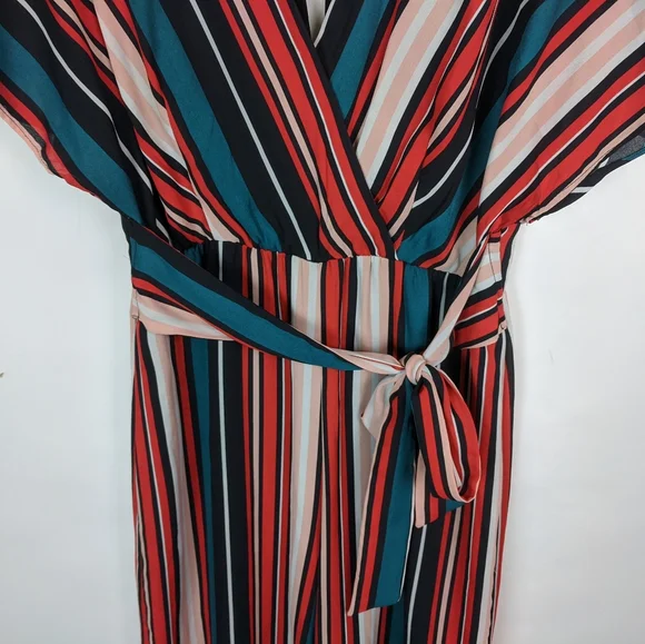 Leith Striped Tie Waist Wide Leg Cropped Jumpsuit - Picture 9 of 13